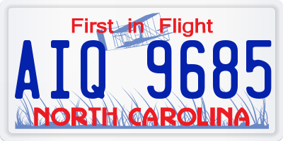 NC license plate AIQ9685