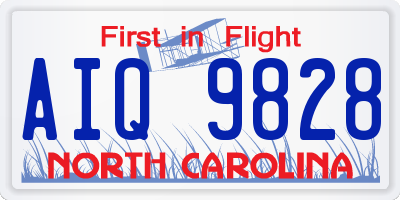 NC license plate AIQ9828