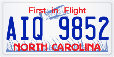 NC license plate AIQ9852