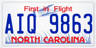 NC license plate AIQ9863