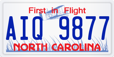 NC license plate AIQ9877