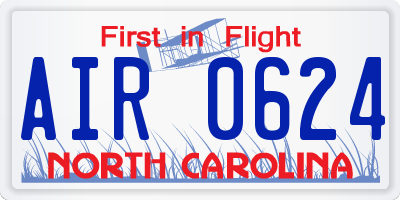 NC license plate AIR0624