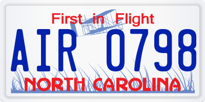 NC license plate AIR0798