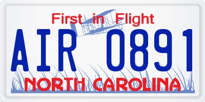 NC license plate AIR0891