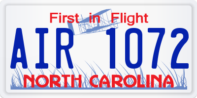 NC license plate AIR1072