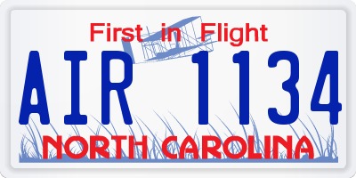 NC license plate AIR1134