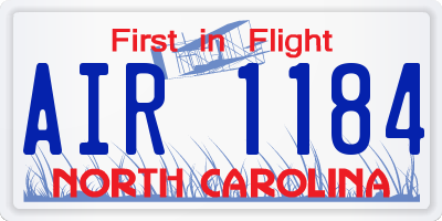 NC license plate AIR1184