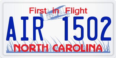 NC license plate AIR1502