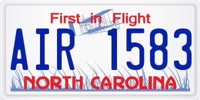 NC license plate AIR1583