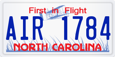 NC license plate AIR1784