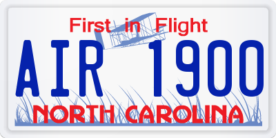 NC license plate AIR1900