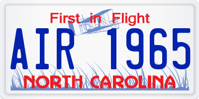 NC license plate AIR1965