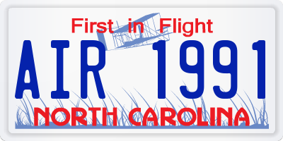 NC license plate AIR1991