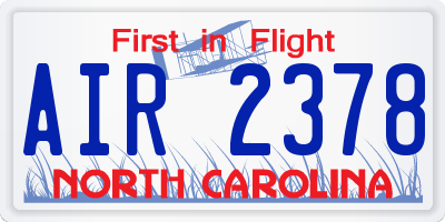 NC license plate AIR2378
