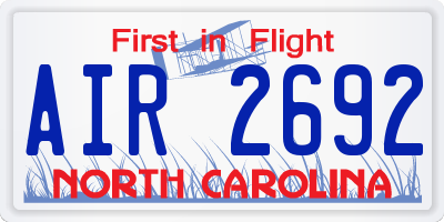 NC license plate AIR2692