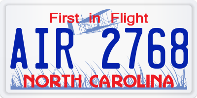 NC license plate AIR2768