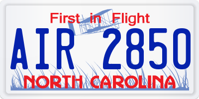 NC license plate AIR2850