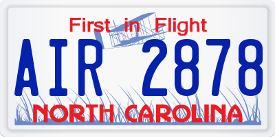 NC license plate AIR2878