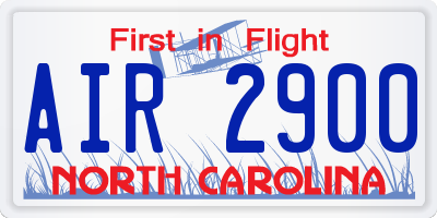 NC license plate AIR2900