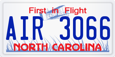 NC license plate AIR3066