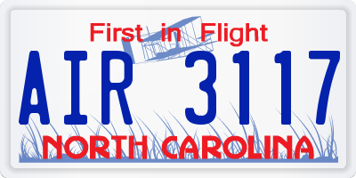 NC license plate AIR3117