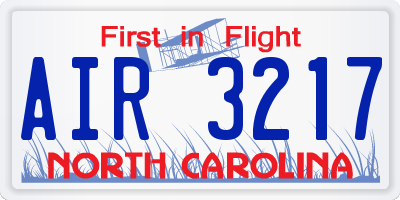 NC license plate AIR3217