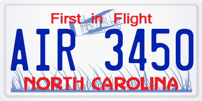 NC license plate AIR3450