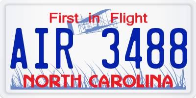 NC license plate AIR3488
