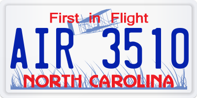 NC license plate AIR3510