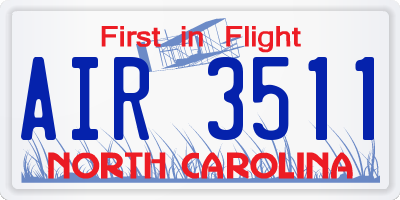 NC license plate AIR3511