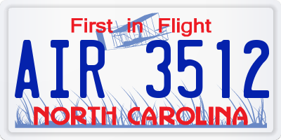 NC license plate AIR3512