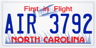 NC license plate AIR3792