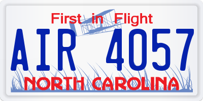 NC license plate AIR4057