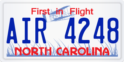 NC license plate AIR4248