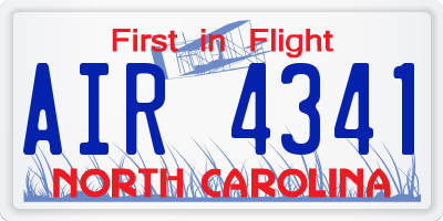 NC license plate AIR4341