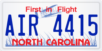 NC license plate AIR4415