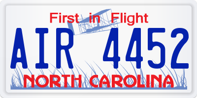 NC license plate AIR4452