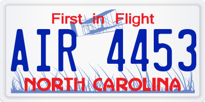 NC license plate AIR4453