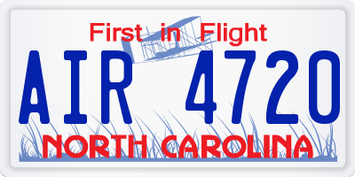 NC license plate AIR4720