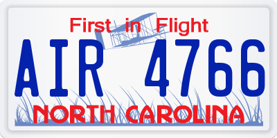 NC license plate AIR4766