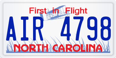 NC license plate AIR4798