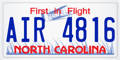 NC license plate AIR4816
