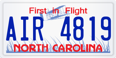 NC license plate AIR4819