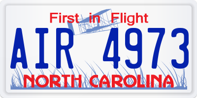 NC license plate AIR4973
