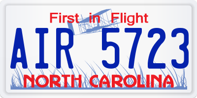 NC license plate AIR5723