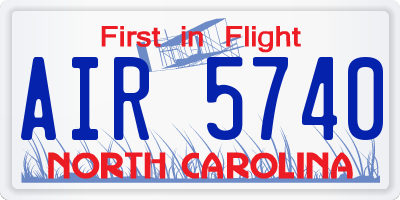 NC license plate AIR5740