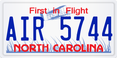 NC license plate AIR5744