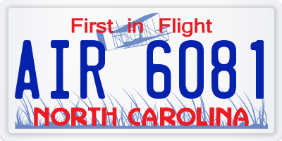 NC license plate AIR6081