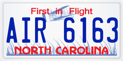 NC license plate AIR6163