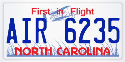 NC license plate AIR6235